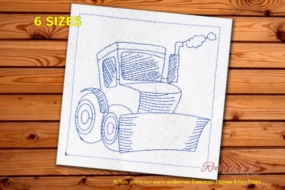 Bulldozer Redwork Design