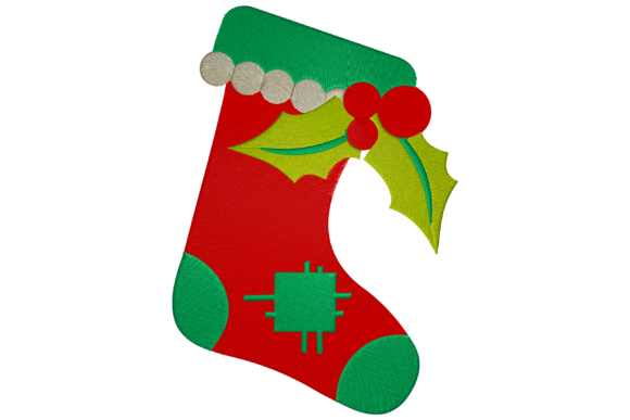 Christmas Sock Embroidery Design