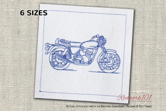 Classic Norton Commando Redwork Design