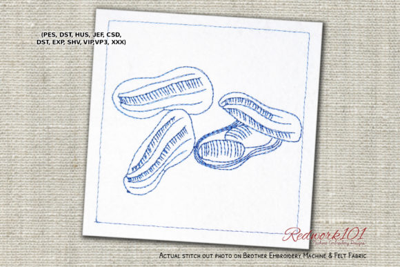 Close Up Dried Peanuts Redwork Design