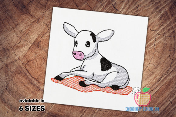 Cute Calf Laying on Ground