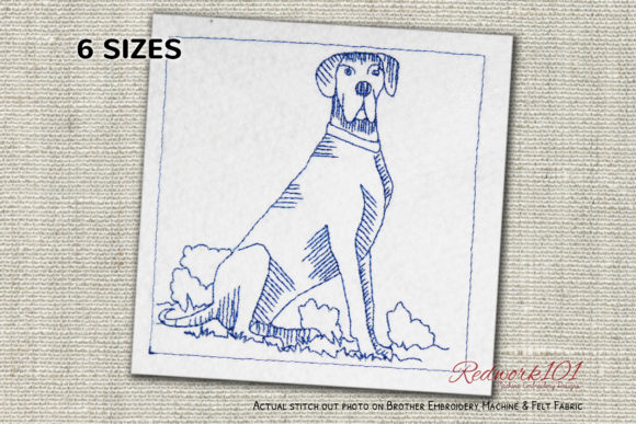 Great Dane Dog Redwork