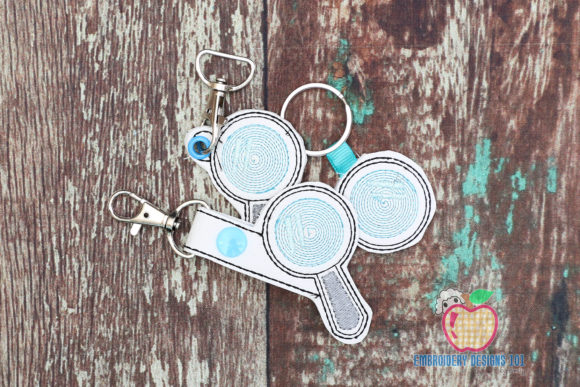 Magnifying Glass in the Hoop Keyfob