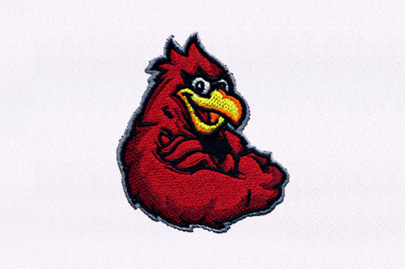 Muscular Red Bird Design