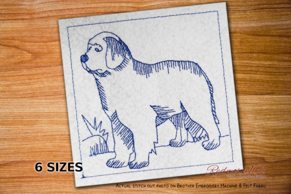 Newfoundland Dog Breed Redwork