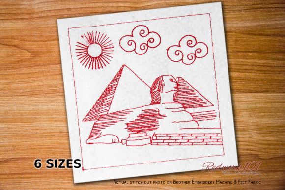 The Great Sphinx of Giza Egypt Redwork