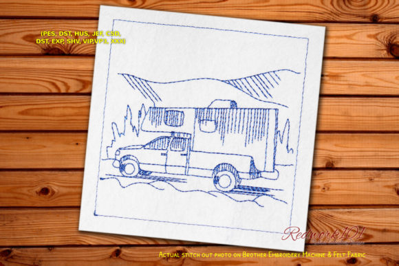 Truck and Camper Redwork Design